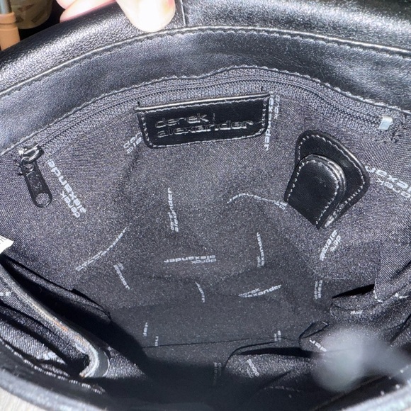 Gently Used Derek Alexander Black Leather Messenger Bag - Picture 2 of 7